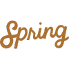 The word "Spring" is written in cursive with a warm brown color against a transparent background.